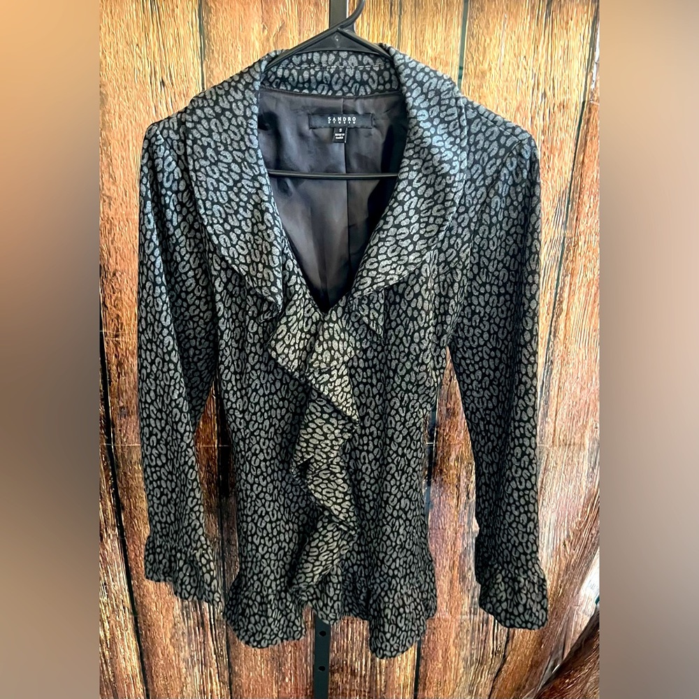 GUC Sandro Studio Ruffle Belted Jacket